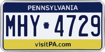 PA license plate MHY4729