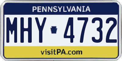 PA license plate MHY4732