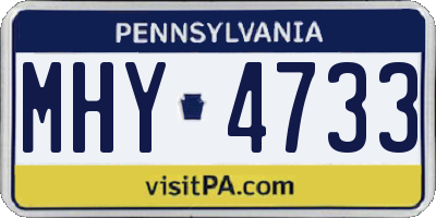 PA license plate MHY4733