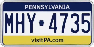 PA license plate MHY4735