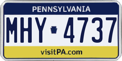 PA license plate MHY4737