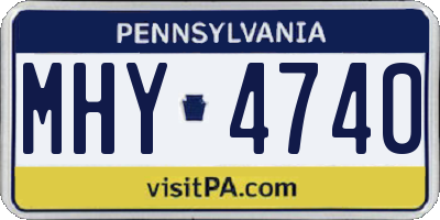 PA license plate MHY4740
