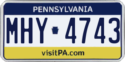 PA license plate MHY4743
