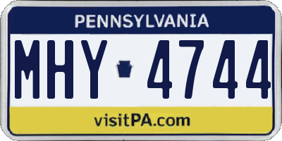 PA license plate MHY4744