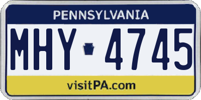 PA license plate MHY4745
