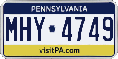 PA license plate MHY4749