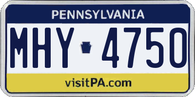 PA license plate MHY4750