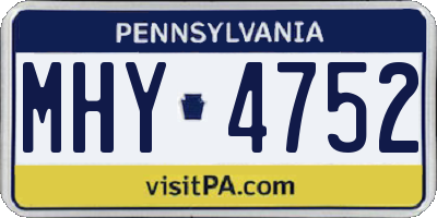 PA license plate MHY4752