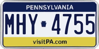PA license plate MHY4755