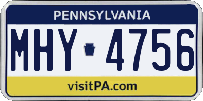 PA license plate MHY4756