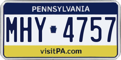 PA license plate MHY4757