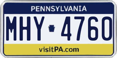PA license plate MHY4760