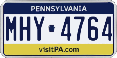 PA license plate MHY4764