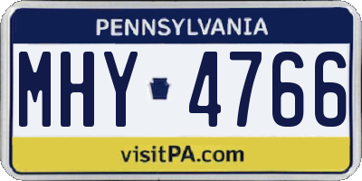 PA license plate MHY4766
