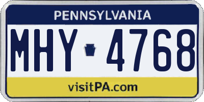 PA license plate MHY4768