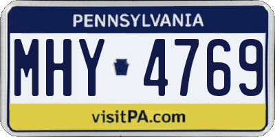 PA license plate MHY4769
