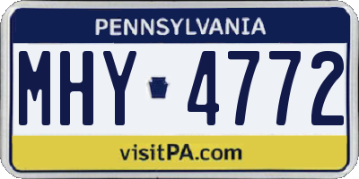 PA license plate MHY4772