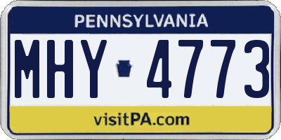 PA license plate MHY4773