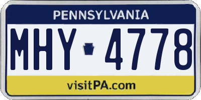 PA license plate MHY4778
