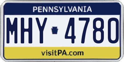 PA license plate MHY4780