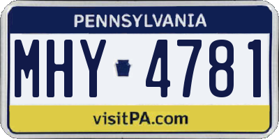 PA license plate MHY4781