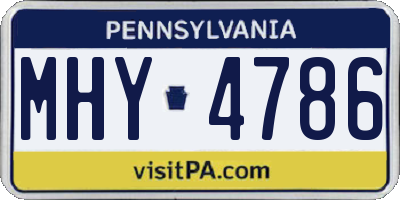 PA license plate MHY4786