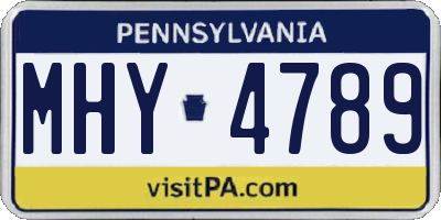PA license plate MHY4789