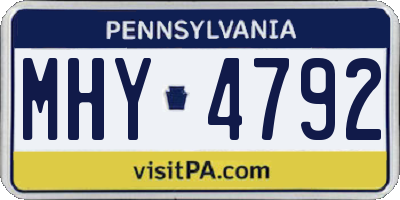 PA license plate MHY4792