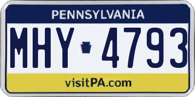 PA license plate MHY4793