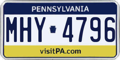 PA license plate MHY4796