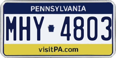 PA license plate MHY4803