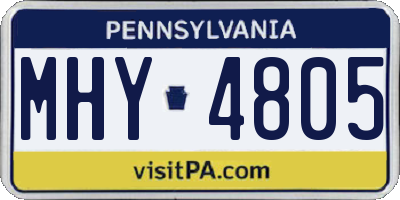 PA license plate MHY4805