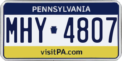 PA license plate MHY4807