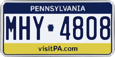 PA license plate MHY4808