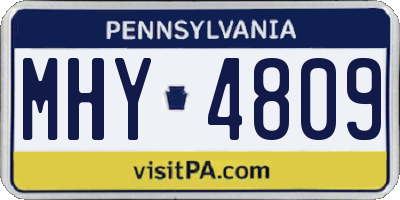 PA license plate MHY4809