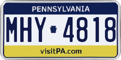PA license plate MHY4818