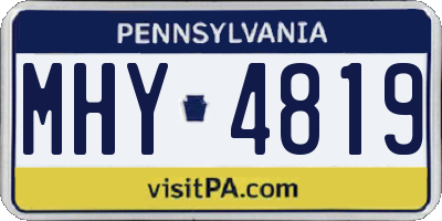 PA license plate MHY4819