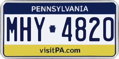 PA license plate MHY4820