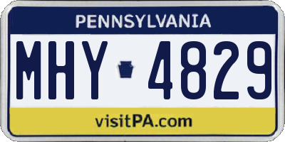 PA license plate MHY4829