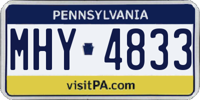 PA license plate MHY4833