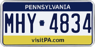 PA license plate MHY4834