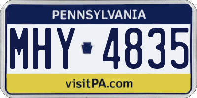 PA license plate MHY4835