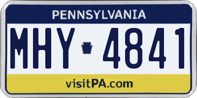 PA license plate MHY4841