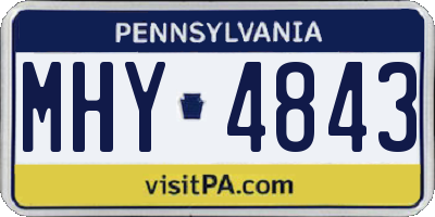 PA license plate MHY4843