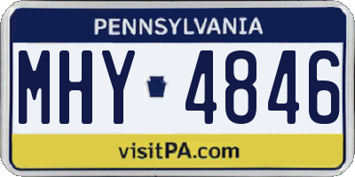 PA license plate MHY4846