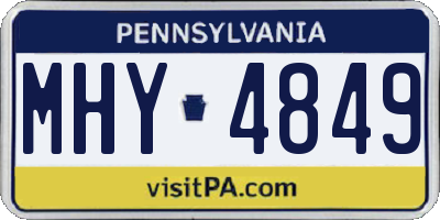 PA license plate MHY4849