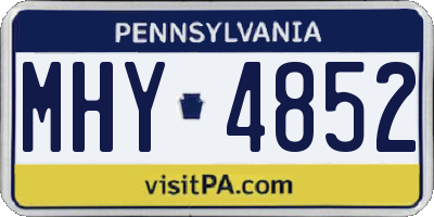PA license plate MHY4852