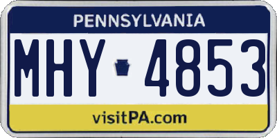 PA license plate MHY4853