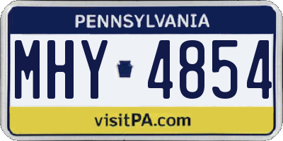 PA license plate MHY4854