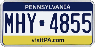 PA license plate MHY4855